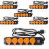 Zenitech Multiprise-Lot de 6 - Bloc étanche IP44 5 prises 16A 2P+T avec clapets et interrupteur - Câble HO5RRF 3G1mm² de 1,5m -