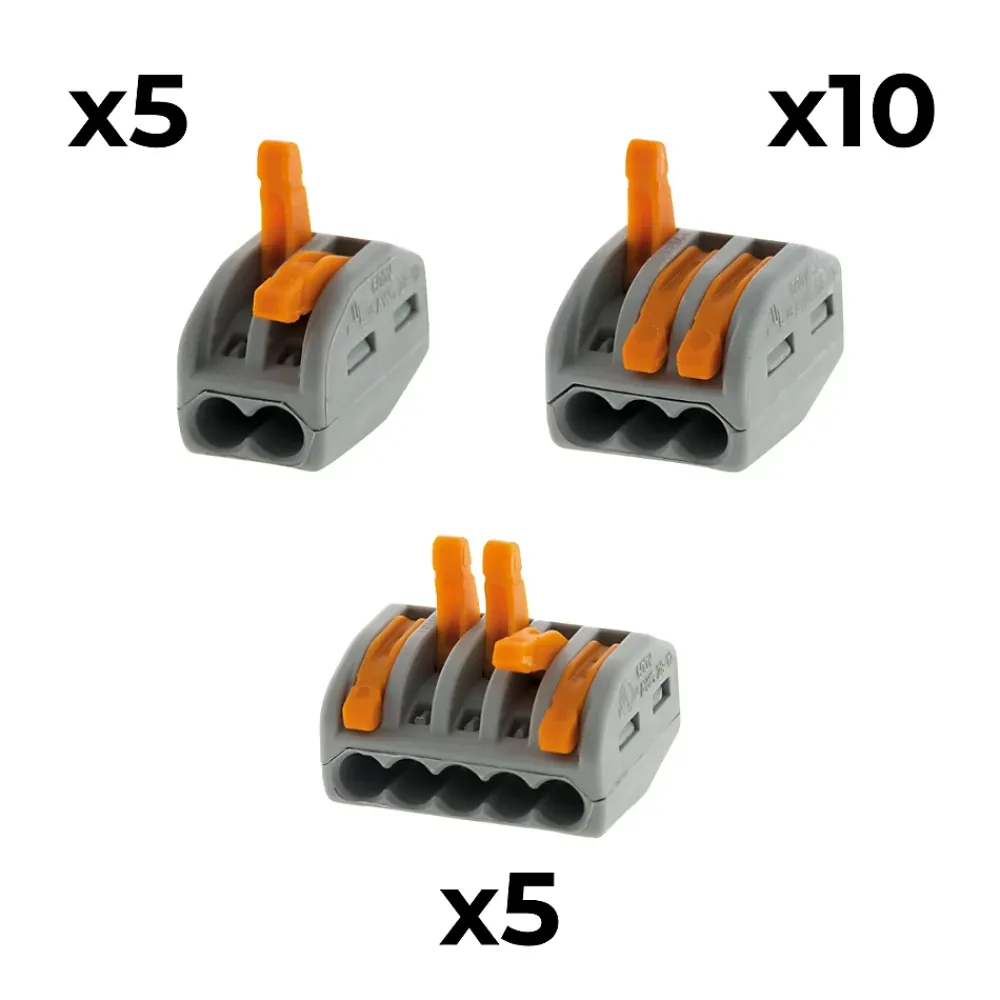 Wago Lot de 20 bornes 2/3/5 entrées série 222 -