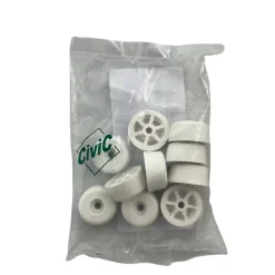 Civic Industrie Butoir De Porte-Lot de 10 butées de sol MADE IN FRANCE en élastomère blanc. Diamètre 23mm et hauteur 11mm.