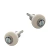 Civic Industrie Lot de 2 butoirs acier gris et bague amortisseur blanche. Diamètre 30mm & hauteur 37mm. MADE IN FRANCE