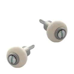 Civic Industrie Lot de 2 butoirs acier gris et bague amortisseur blanche. Diamètre 30mm & hauteur 37mm. MADE IN FRANCE