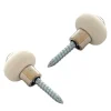Civic Industrie Lot de 2 butoirs MADE IN FRANCE couleur argent avec vis. Corps en zamak nickelé et bague amortisseur blanche en élastomère. Diamèt