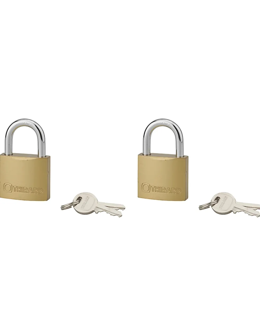 Thirard Cadenas, Antivol-Lot de 2 cadenas TYPE 1, intérieur, 40mm, anse acier cémenté, 4 clés, s'entrouvrant -