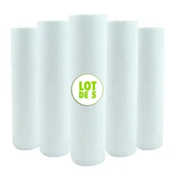 Toodo Lot de 5 Cartouches Filtrante Anti Sédiments Microfibre 9 pouces 3/4 - 5 microns Fabriquées en France