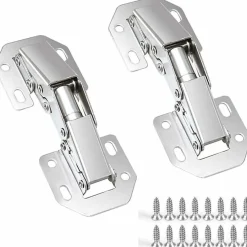 Deko Lot de 4 charnières invisibles à 90 degrés pour portes d'armoires de cuisine, 77 mm