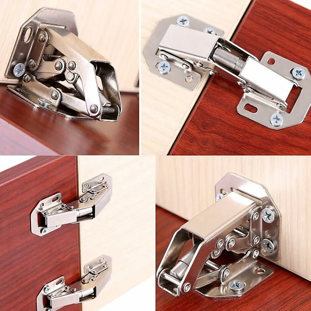Deko Lot de 4 charnières invisibles à 90 degrés pour portes d'armoires de cuisine, 77 mm