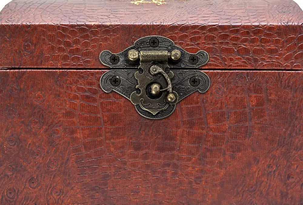Deko Paumelle De Porte, Meuble Et Fenêtre-Lot de 4 charnières à loquet en bronze antique sculpté pour boîte à bijoux vintage, style rétro