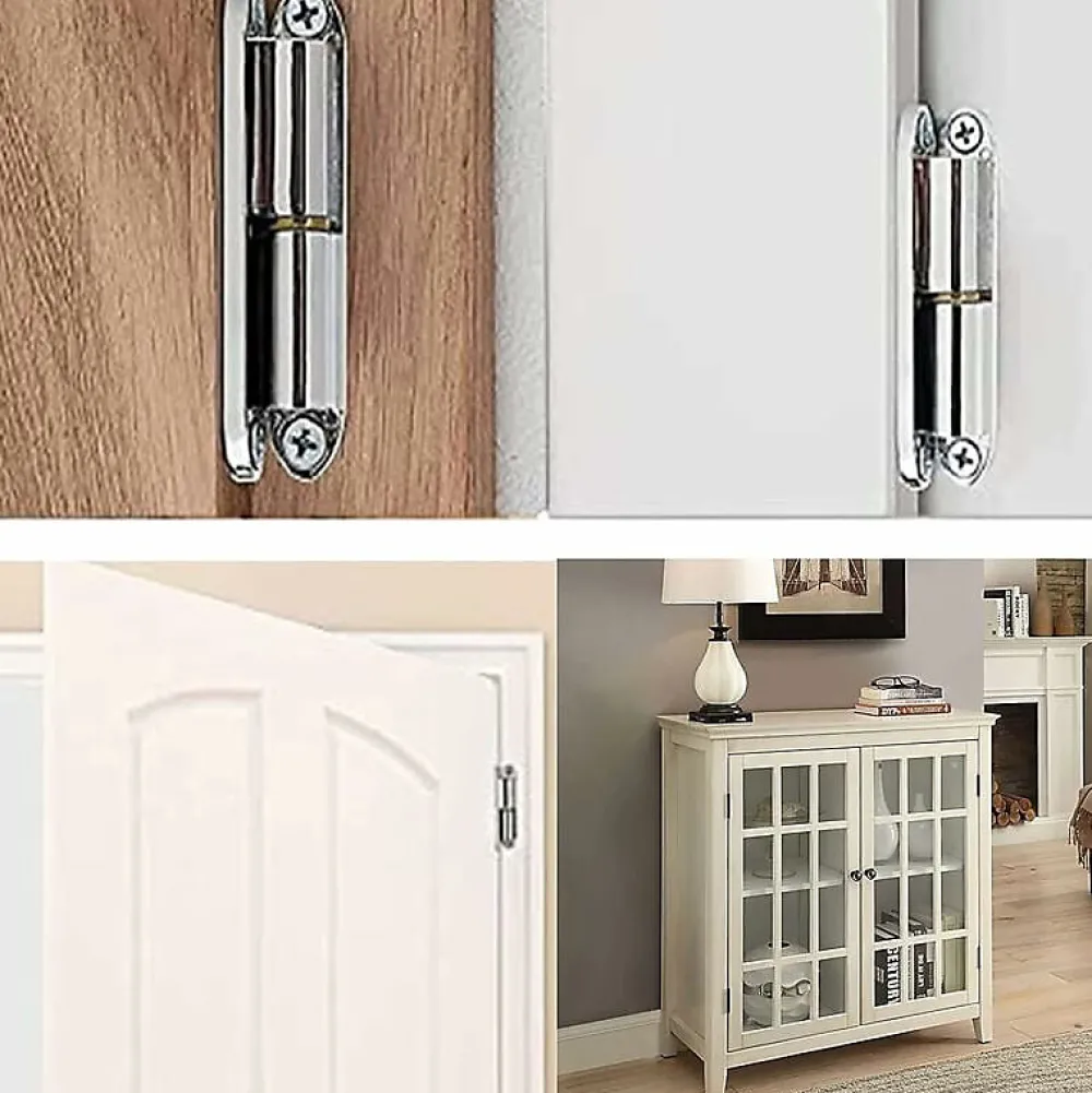 Deko Lot de 2 charnières à visser en acier inoxydable pour portes, boîtes, abris de jardin, fenêtres, 80 mm
