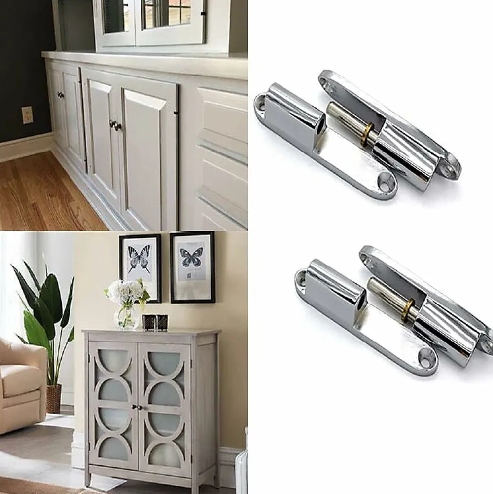 Deko Lot de 2 charnières à visser en acier inoxydable pour portes, boîtes, abris de jardin, fenêtres, 80 mm