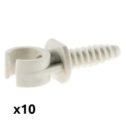 Zenitech Fixation Et Raccordement Du Câble-Lot de 10 clips avec chevilles diamètre 16mm - Gris -