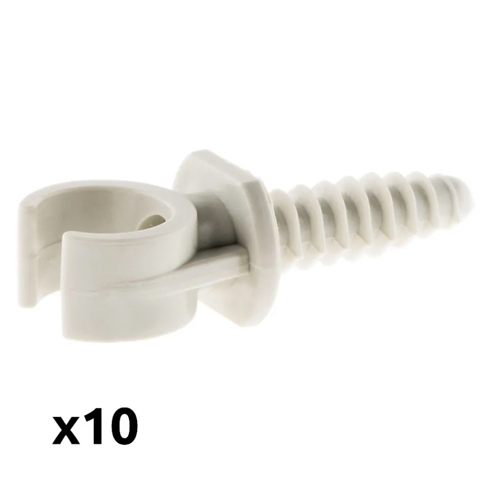 Zenitech Fixation Et Raccordement Du Câble-Lot de 10 clips avec chevilles diamètre 16mm - Gris -