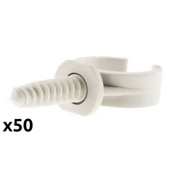 Zenitech Fixation Et Raccordement Du Câble-Lot de 50 clips avec chevilles diamètre 20mm - Gris -