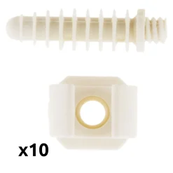 Zenitech Fixation Et Raccordement Du Câble-Lot de 10 clips avec chevilles diamètre 16mm - Blanc -