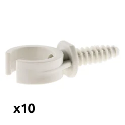 Zenitech Fixation Et Raccordement Du Câble-Lot de 10 clips avec chevilles diamètre 25mm - Gris -