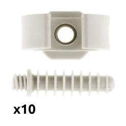 Zenitech Fixation Et Raccordement Du Câble-Lot de 10 clips avec chevilles diamètre 25mm - Gris -