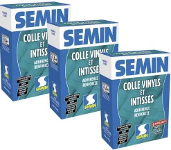 Semin Lot de 3 Colle en Poudre pour Papiers Peints Vinyls et Intissés , Boite de 300 g