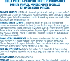 Semin Colle Papier Peint-Lot de 5 Colles Papiers Peints en Pâte Sem-Pro XXL, Prêt à l'Emploi, Seau de 5 kg