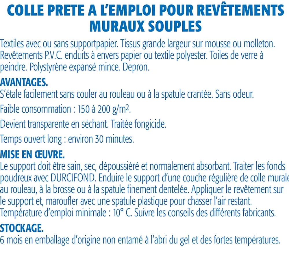 Semin Colle Papier Peint-Lot de 5 Colles pour Toiles de Verre et Revêtements Muraux Légers Sem Murale, Prêt à l'Emploi, Seau 5 kg