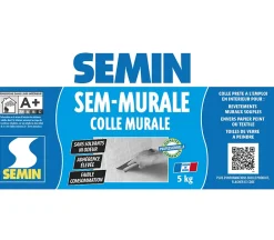 Semin Colle Papier Peint-Lot de 2 Colles pour Toiles de Verre et Revêtements Muraux Légers Sem Murale, Prêt à l'Emploi, Seau 5 kg