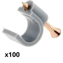 Zenitech Lot de 100 crochets de fixation diamètre 10mm - Gris -
