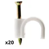 Zenitech Lot de 20 crochets fixation diamètre 5mm - Blanc -