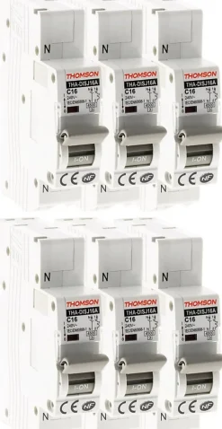 Thomson Disjoncteur Et Coupe-Circuit-Lot de 6 disjoncteurs PH+N 16A NF