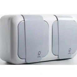 Viko By Panasonic Lot de 5 double prise 2P+T étanche IP54- - Gris - NF