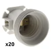 Zenitech Lot de 20 douilles de chantier E27 - Blanc -