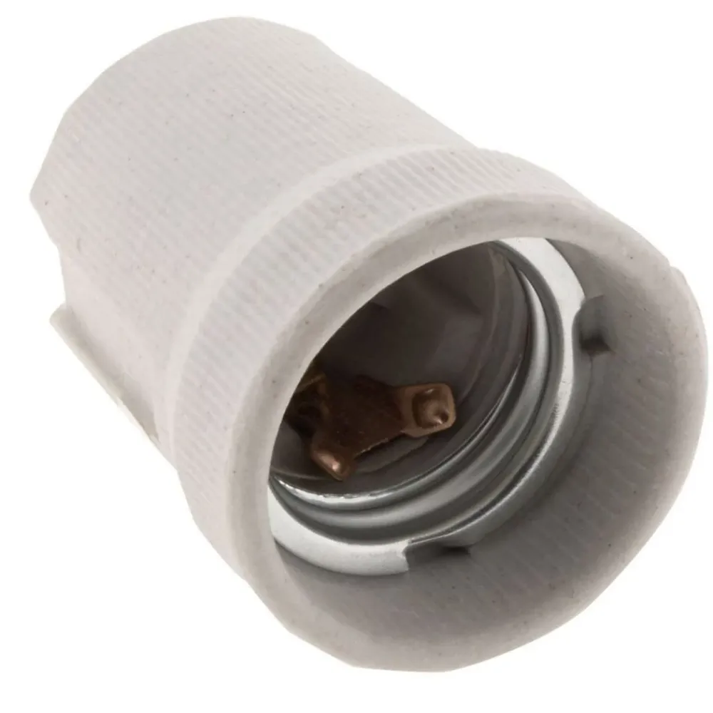 Zenitech Lot de 4 douilles E27 porcelaine à vis - Blanc -