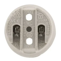 Zenitech Lot de 4 douilles E27 porcelaine à vis - Blanc -