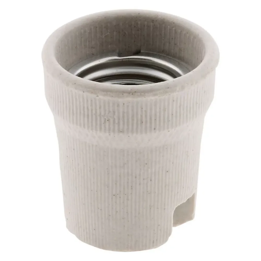 Zenitech Lot de 4 douilles E27 porcelaine à vis - Blanc -