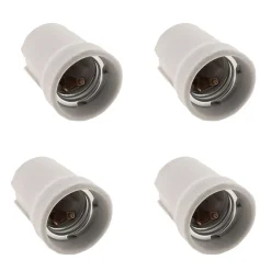 Zenitech Lot de 4 douilles E27 porcelaine à vis - Blanc -