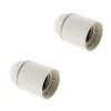 Zenitech Douille Électrique-Lot de 2 douilles lisses sans bague E27 - Blanc -