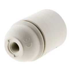 Zenitech Douille Électrique-Lot de 2 douilles lisses sans bague E27 - Blanc -