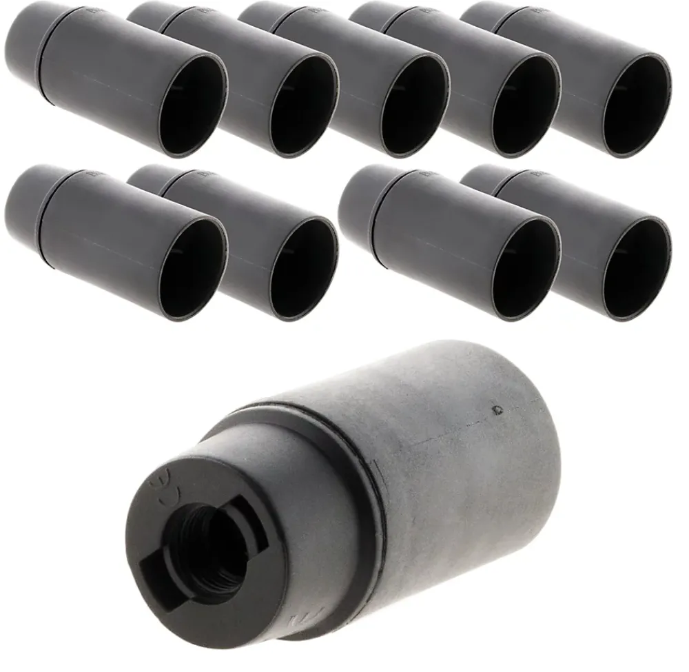 Zenitech Lot de 10 douilles lisses sans bague E14 - Noir -