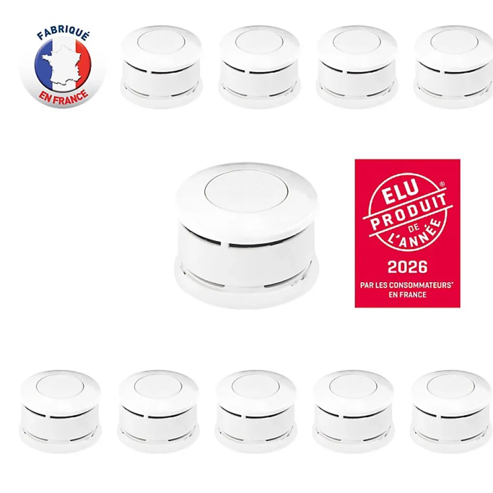 Lifebox Détecteur De Fumée|Détecteur De Fumée-Lot de 10 détecteurs de fumée Origine France - Serenity 10