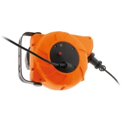 Zenitech Lot de 4 enrouleurs muraux câble HO5VV-F 3G1mm² 11m + 2m - Orange -