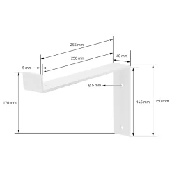 Ml-Design Lot de 2 Equerres d'Etagere murale support robuste en métal blanc