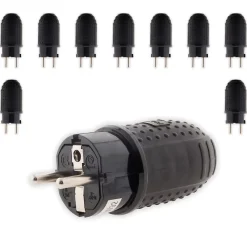 Zenitech Lot de 10 fiches caoutchouc mâles 16A 2P+T -