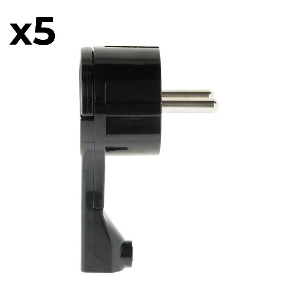 Zenitech Lot de 5 fiches mâles 16A extraplate - Noire -