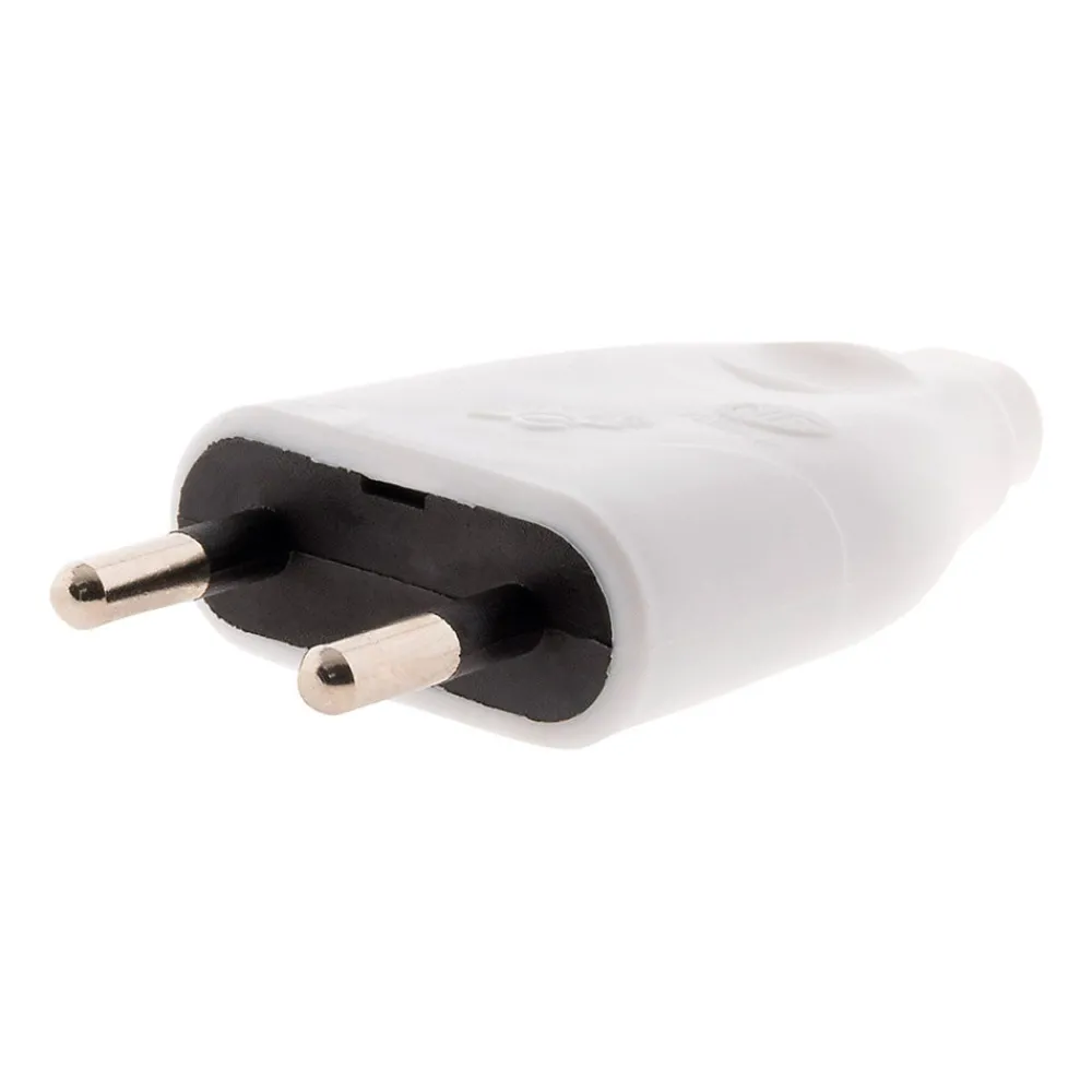 Zenitech Lot de 10 fiches mâles 2P 6A - Blanc -