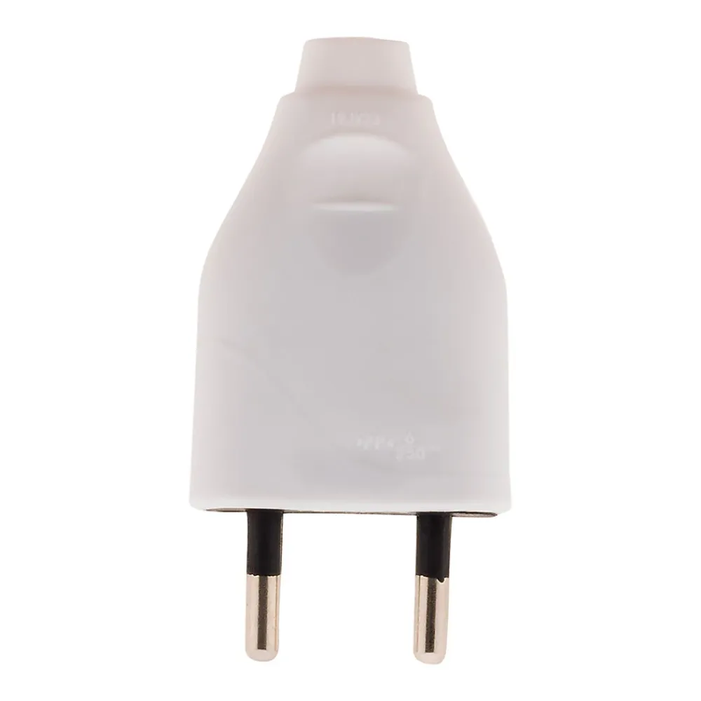 Zenitech Lot de 10 fiches mâles 2P 6A - Blanc -