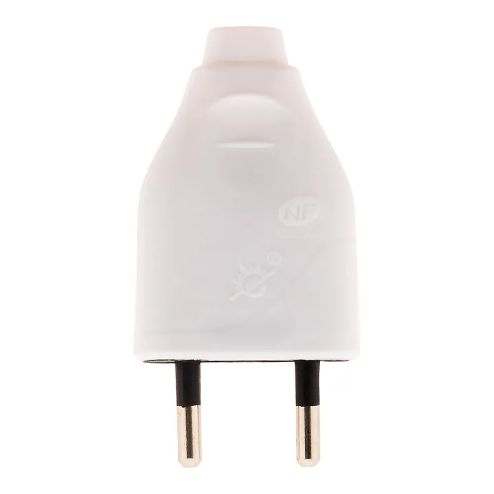 Zenitech Lot de 10 fiches mâles 2P 6A - Blanc -
