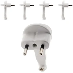 Zenitech Lot de 5 fiches mâles 2P 6A extraplates - Blanc -