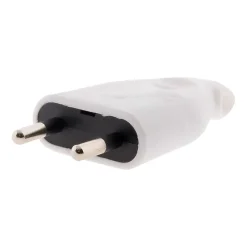 Zenitech Fiche Électrique-Lot de 10 fiches mâles 2P 6A latérales - Blanc -