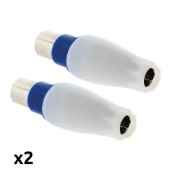 Zenitech Fiche Électrique-Lot de 2 fiches TV mâles diamètre 9,5mm sortie droite -