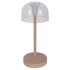 Näve Lot de 2 lampes de table LED rechargeables Gomba extérieur intérieur métal plastique Frosted Almond hauteur 18,5cm
