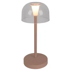 Näve Lot de 2 lampes de table LED rechargeables Gomba extérieur intérieur métal plastique Frosted Almond hauteur 18,5cm