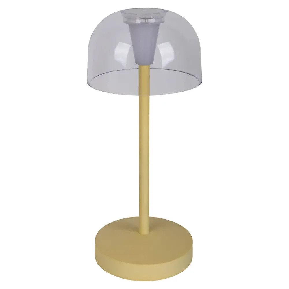 Näve Baladeuse-Lot de 2 lampes de table LED rechargeables 'Gomba' pour l'extérieur et l'intérieur, en métal et plastique jaune, hauteur 18,5 cm