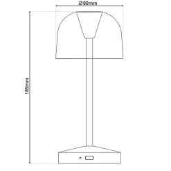 Näve Lot de 2 lampes de table LED rechargeables 'Gomba' pour l'extérieur et l'intérieur, en métal et plastique blanc , hauteur 18,5 cm
